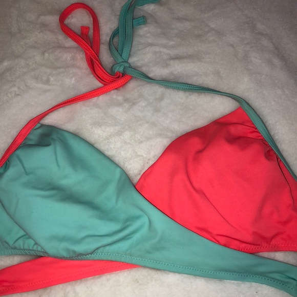 PINK VS Blue and Orange Wrap Bikini top - Picture 2 of 4